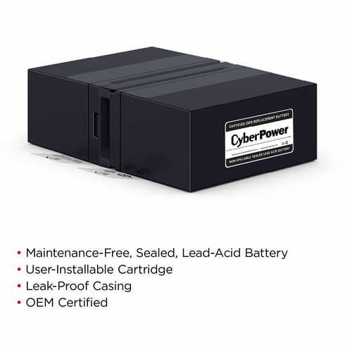 Cartucho de batería de repuesto para SAI CyberPower RB1280X2B de 12 V