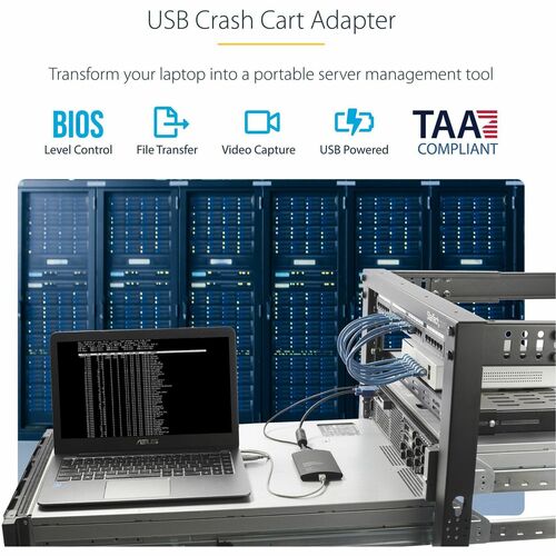 KVM CONSOLE TO LAPTOP USB 2.0 PORTABLE CRASH CART ADAPTER