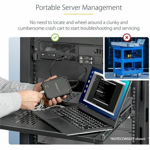 KVM CONSOLE TO LAPTOP USB 2.0 PORTABLE CRASH CART ADAPTER