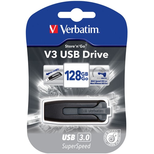 128GB STORE N GO V3 USB 3.0 FLASH DRIVE BLACK MULTI 10