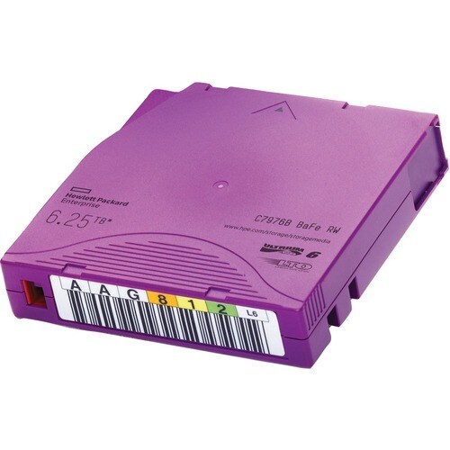 Cartouche de données HPE LTO-6 Ultrium 6,25 To BaFe RW avec étiquette personnalisée