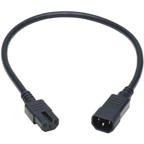 Cable de alimentación para computadora Tripp Lite de 2 pies, C14 a C15, resistente, 16 A, 14 AWG, 2 pies