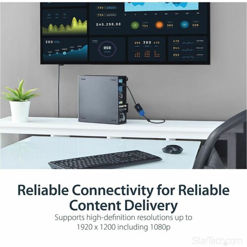 StarTech.com DisplayPort to VGA Adapter, Active DP to VGA Converter, 1080p Video