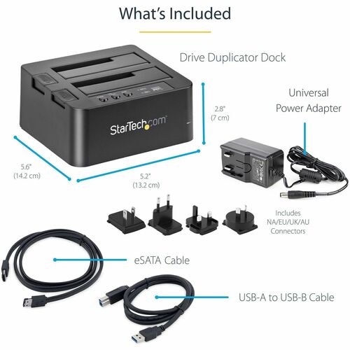 Base duplicadora de discos duros SSD y eSATA USB 3.0 de 2,5" y 3,5" SATA de 6 GB/s