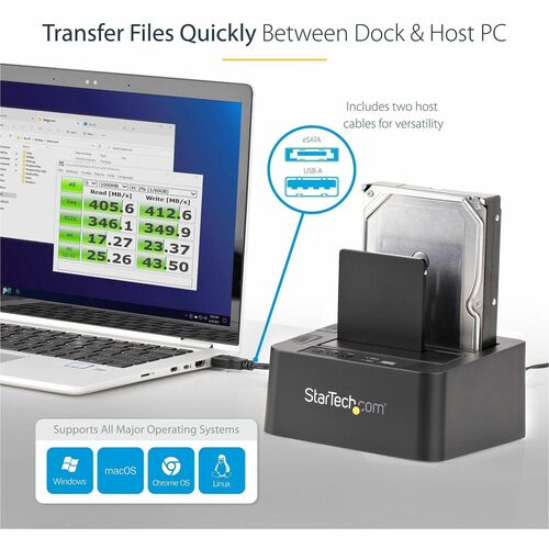 Base duplicadora de discos duros SSD y eSATA USB 3.0 de 2,5" y 3,5" SATA de 6 GB/s