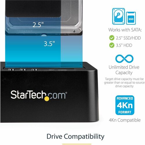 Base duplicadora de discos duros SSD y eSATA USB 3.0 de 2,5" y 3,5" SATA de 6 GB/s