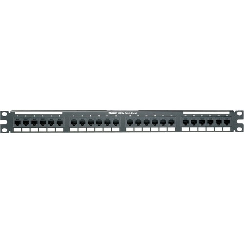 Panduit DP246X88TGY Network Patch Panel - 24 Port(s) - 24 x RJ-45 - 1U High - Black - 19\"