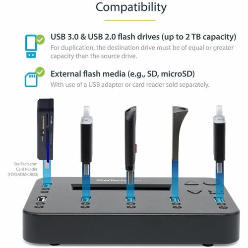 StarTech.com Standalone 1 to 5 USB Thumb Drive Duplicator/Eraser,
