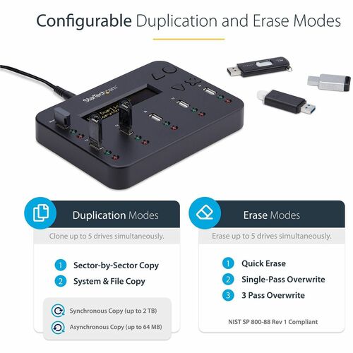 StarTech.com Standalone 1 to 5 USB Thumb Drive Duplicator/Eraser,