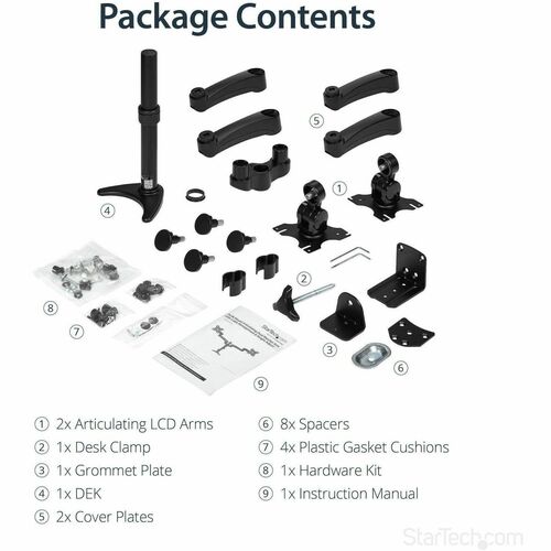 StarTech.com Desk Mount Dual Monitor Arm, Dual Art