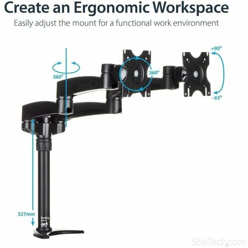 StarTech.com Desk Mount Dual Monitor Arm, Dual Art