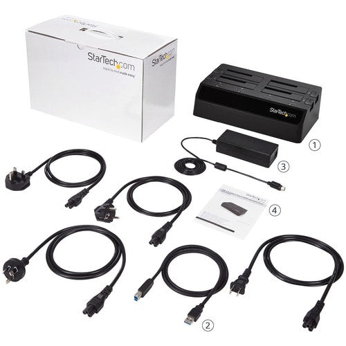 Base de disco duro/SSD SATA USB 3.0 de 4 bahías