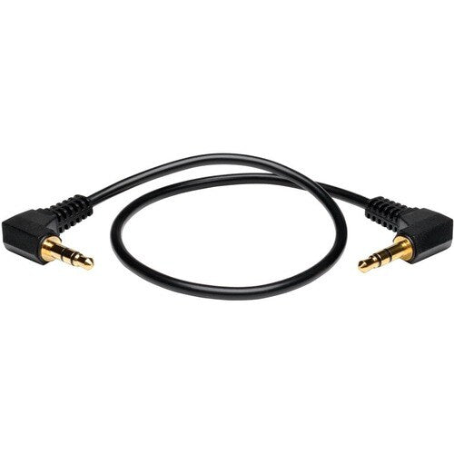 Cable de audio mini estéreo de 30 cm de Tripp Lite con dos conectores en ángulo recto de 3,5 mm M/M de 30 cm