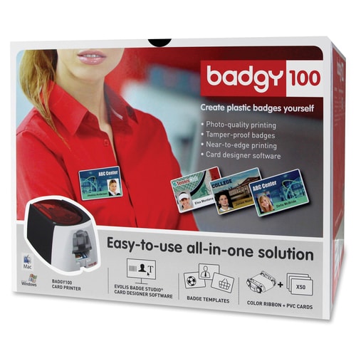 Imprimante de bureau simple face à sublimation thermique/transfert thermique Badgy Badgy100 - C