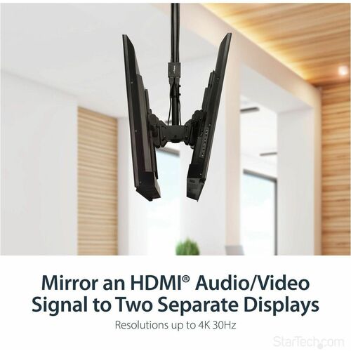 DIVISOR DE VIDEO HDMI DE 2 PUERTOS 4K ALIMENTADO POR USB O ADAPTADOR DE CORRIENTE