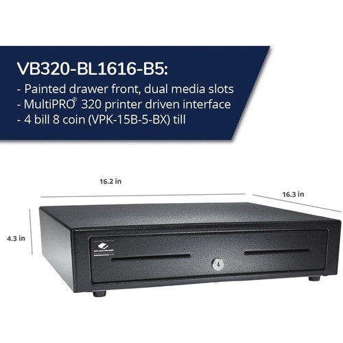 apg Standard- Duty Point of Sale Cash Drawer | Vasario Series VB320-BL1616-B5 -