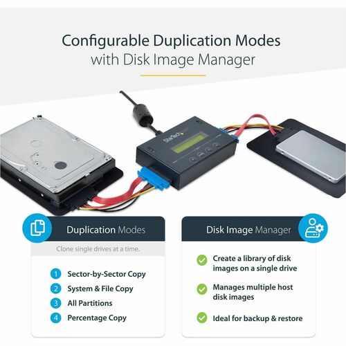DUPLICATEUR AUTONOME DE DISQUE DUR/SSD SATA 2,5/3,5 AVEC BIBLIOTHÈQUE D'IMAGES