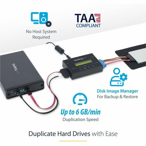 DUPLICATEUR AUTONOME DE DISQUE DUR/SSD SATA 2,5/3,5 AVEC BIBLIOTHÈQUE D'IMAGES