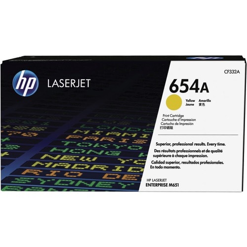 CARTUCHO DE TÓNER AMARILLO 654A PARA LASERJET CONTRACT