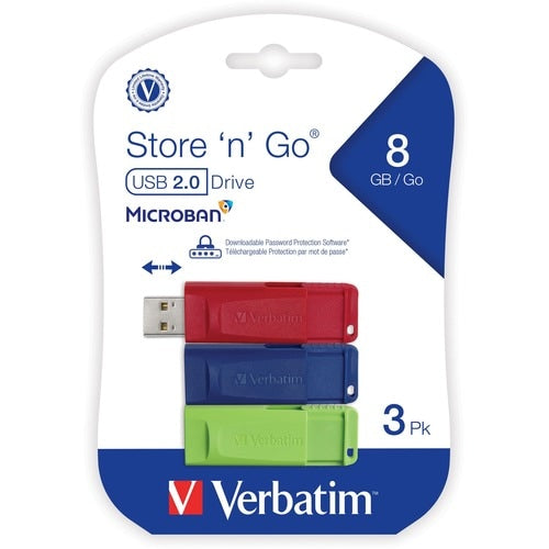 3PK 8GB STORE N GO USB FLASH MULTI 4