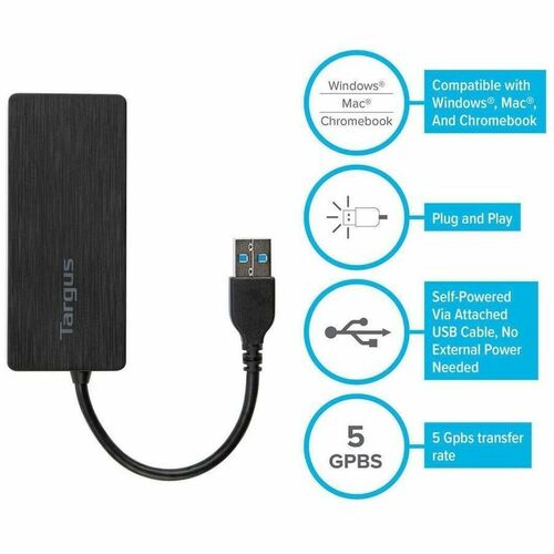 Concentrador USB 3.0 de 4 puertos Targus - USB tipo A