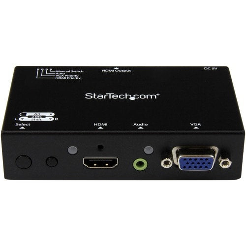 StarTech.com 2x1 HDMI + VGA to HDMI Converter Switch w/ Automatic and Priority Switching