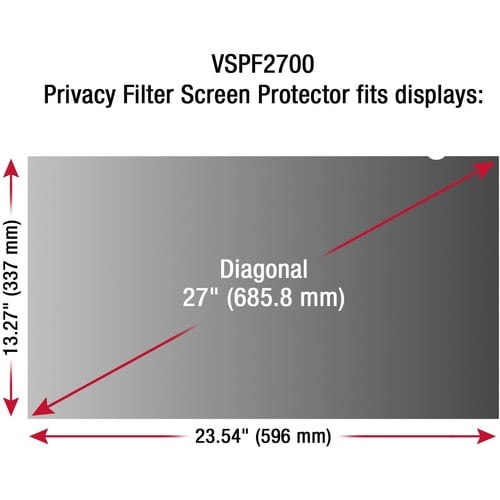 Filtre de confidentialité ViewSonic pour écran de protection noir