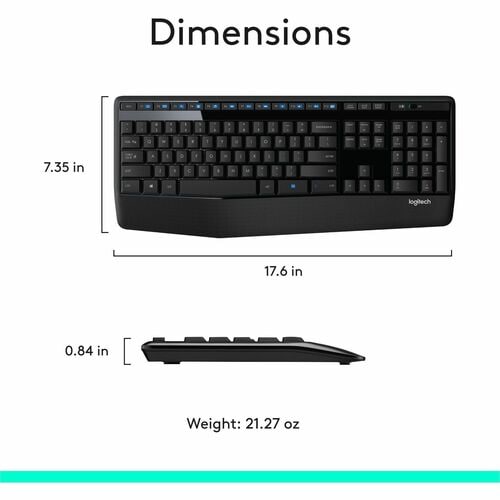 MK345 COMBO DE LANCEMENT CONFORTABLE GRANDE TAILLE AVEC REPOSE-POIGNETS