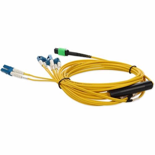 AddOn 3m MPO to 4xLC Duplex Fanout SMF Yellow Patch Cable For Juniper - 100% app