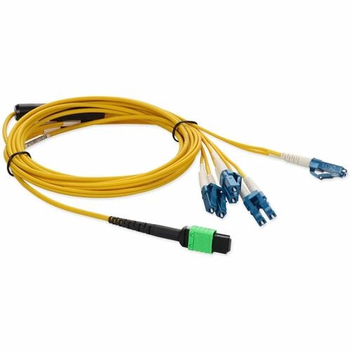 AddOn 3m MPO to 4xLC Duplex Fanout SMF Yellow Patch Cable For Juniper - 100% app