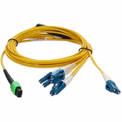 AddOn 3m MPO to 4xLC Duplex Fanout SMF Yellow Patch Cable For Juniper - 100% app