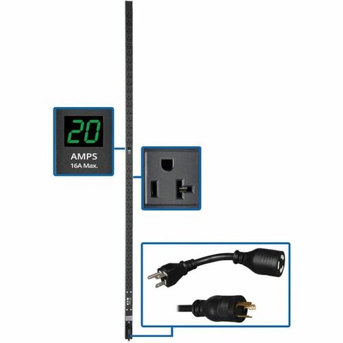 Unité de distribution d'alimentation (PDU) verticale avec compteur Tripp Lite by Eaton PDUMV20-72 - NEMA L5-20P - 36