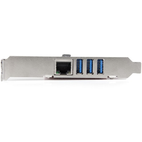 Tarjeta PCI Express USB 3.0 de 3 puertos StarTech.com + Gigabit Ethernet - 5 Gbps