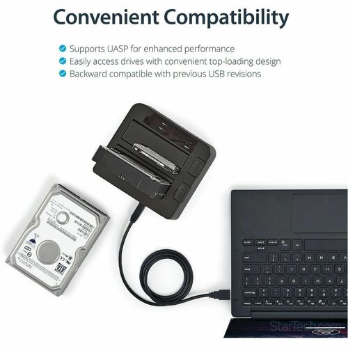 Base de conexión SATA USB 3.1 de 2 bahías, generación 2, sin herramientas y sin bandeja con UASP