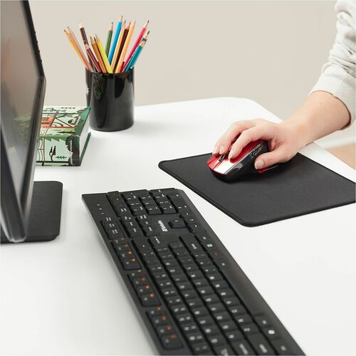 Souris de bureau sans fil Verbatim Deluxe à 8 boutons - LED bleue/optique