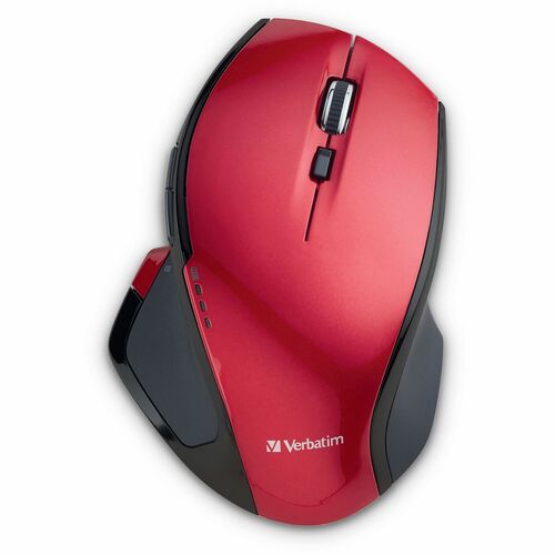 Souris de bureau sans fil Verbatim Deluxe à 8 boutons - LED bleue/optique