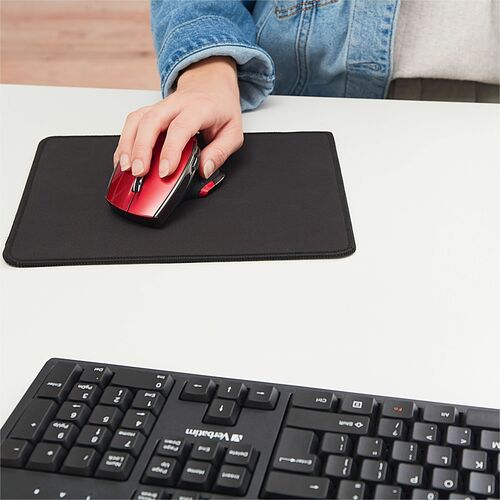 Souris de bureau sans fil Verbatim Deluxe à 8 boutons - LED bleue/optique