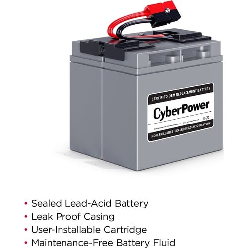 Cartouche de batterie de remplacement pour onduleur CyberPower CyberPower RB12170X2A pour