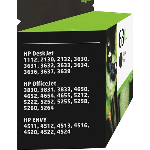 CARTOUCHE D'ENCRE NOIRE ORIGINALE À HAUTE CAPACITÉ 63XL