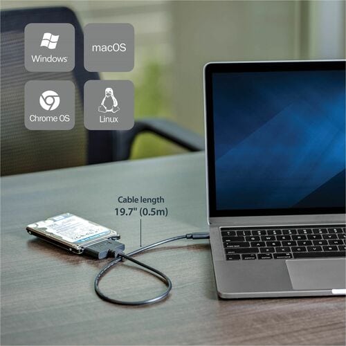 Adaptador USB C a SATA de StarTech.com - para unidades SATA de 2,5" - UASP - Ex