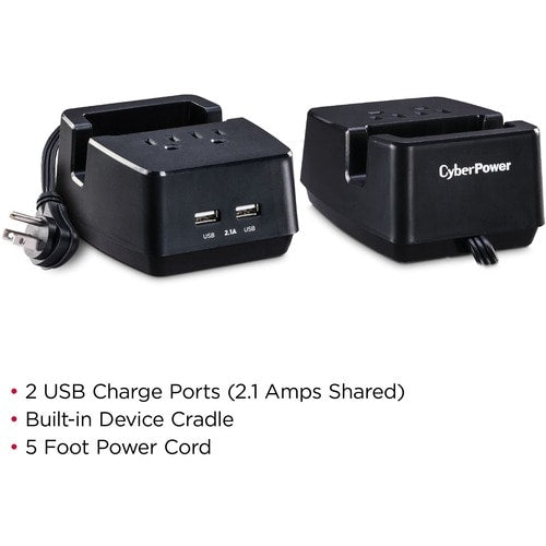 Cyber Power CyberPower USB Chargers - 2 x USB, 2 x AC Power - 5 ft (1.