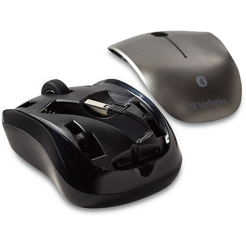 Ratón inalámbrico Bluetooth Verbatim Multi-Trac con LED azul para tableta - Grafito
