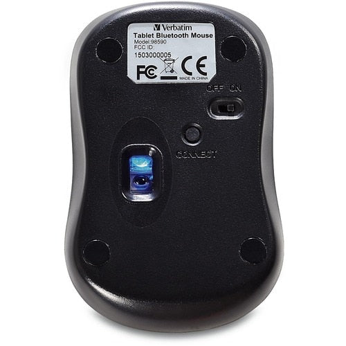 Ratón inalámbrico Bluetooth Verbatim Multi-Trac con LED azul para tableta - Grafito