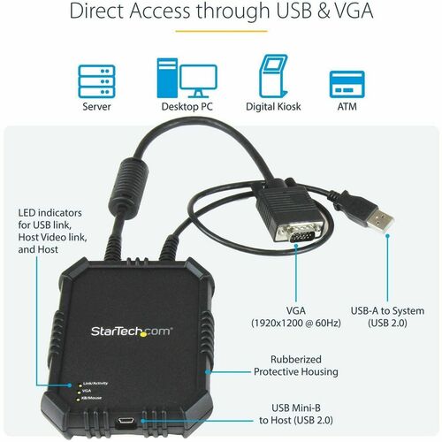 PORTABLE KVM CONSOLE VGA USB CRASH CART ADAPTER