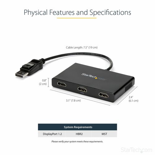 Adaptateur multi-écrans StarTech.com à 3 ports