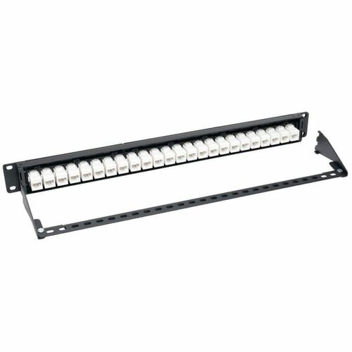 Panel de conexión de 24 puertos Cat6a de Tripp Lite con alimentación pasante para montaje en rack RJ45 Ethernet 1U - 24