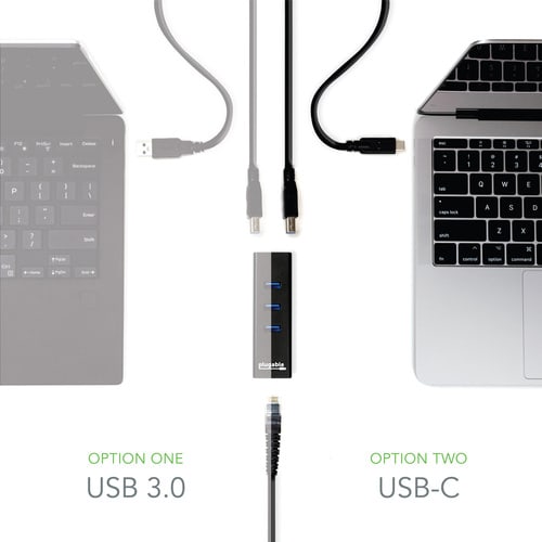 Hub USB enfichable avec Ethernet, hub alimenté par bus USB 3.0 à 3 ports