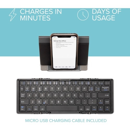 Clavier Bluetooth pliable Plugable compatible avec iPad, iPhone,