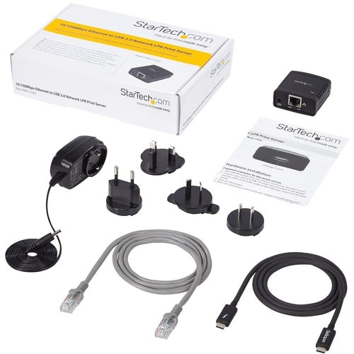 Serveur d'impression réseau LPR StarTech.com Ethernet 10/100 Mbit/s vers USB 2.0