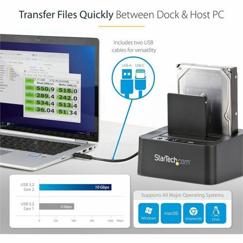 StarTech.com Standalone Hard Drive Duplicator, External Dual Bay HDD/S